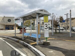 花巻駅のバス停（鉛温泉行き）