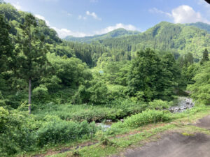 打当温泉マタギの湯の部屋からの眺め