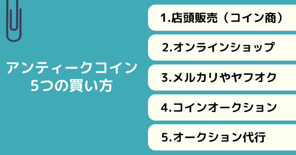 アンティークコインの5つの買い方