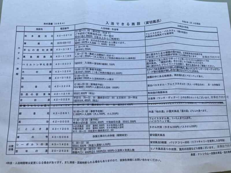 入浴できる貸切風呂の紹介