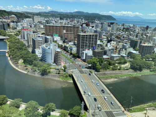 シェラトン鹿児島のクラブラウンジからの景色