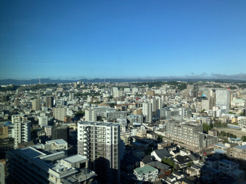 シェラトン鹿児島のクラブルーム（桜島じゃないシティービューの方）の景色