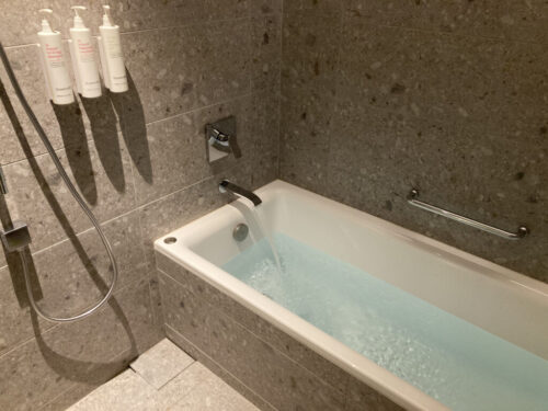 長崎マリオットホテルの客室部屋（プレミアムハーバービューバルコニー1キング）のバスルーム