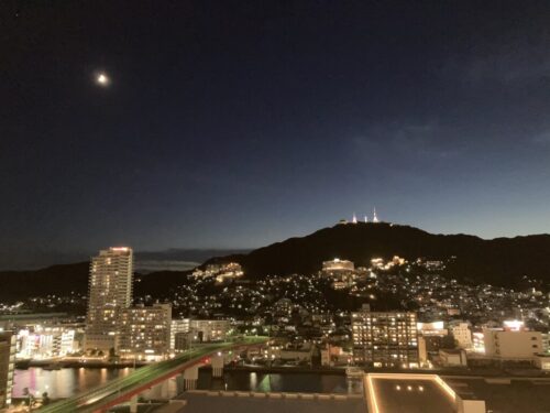 プレミアム稲佐山ビューバルコニー（1キング）からの夜景