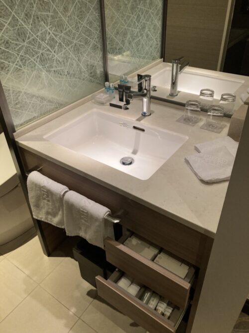 シェラトン都ホテル東京の部屋の洗面台